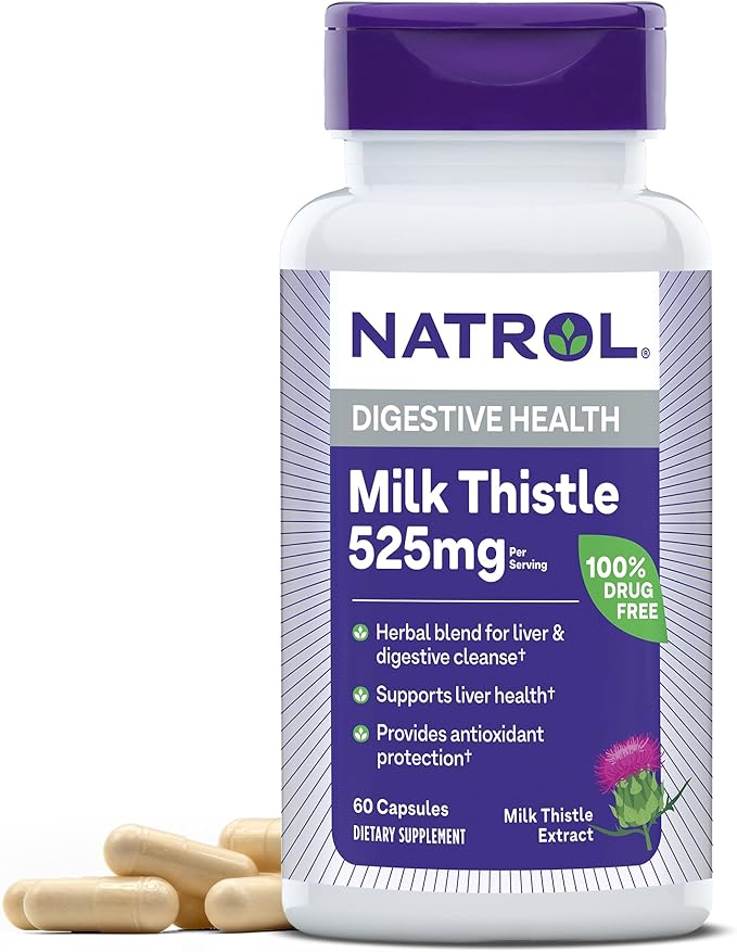 Natrol Milk Thistle 525 mg per 60 Capsules, 30 Day