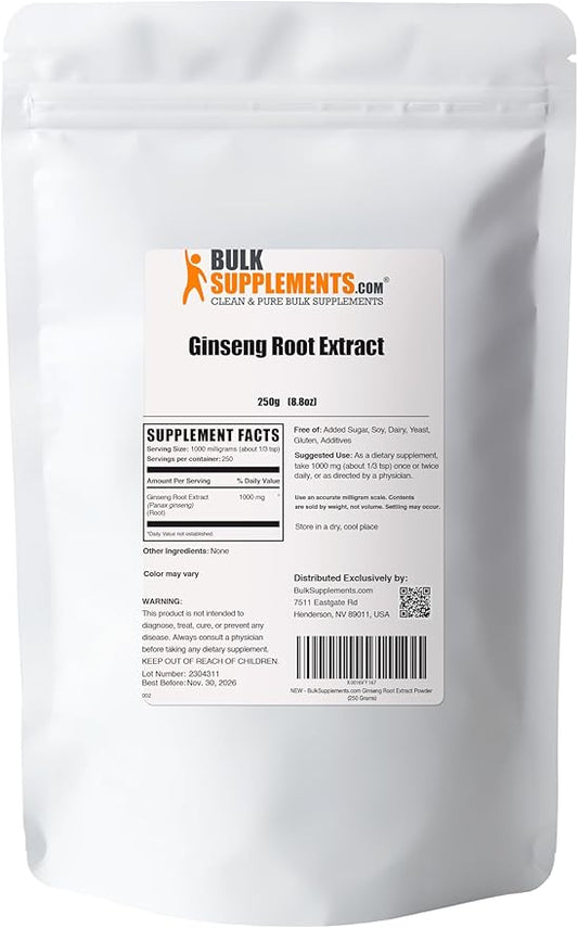 BulkSupplements.com Ginseng Root Extract Powder 1000mg per 250g (8.8 (8.8 oz) 1)