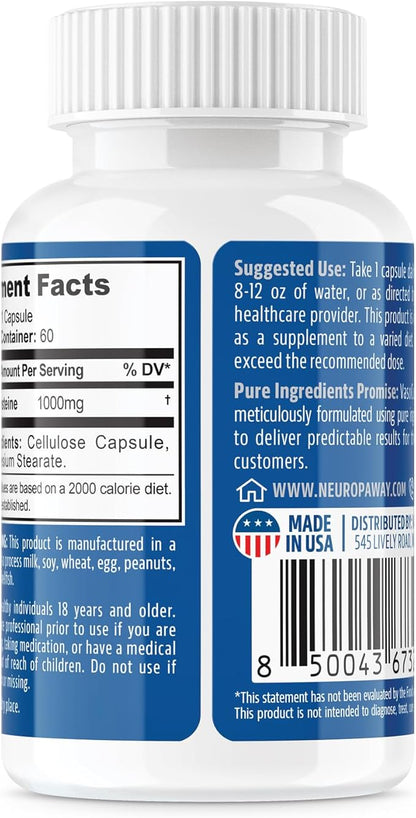 NeuropAWAY Elements N-Acetyl L-Cysteine 1000mg 60ct (60 1000mg 1000mg Capsules 3 Bottles