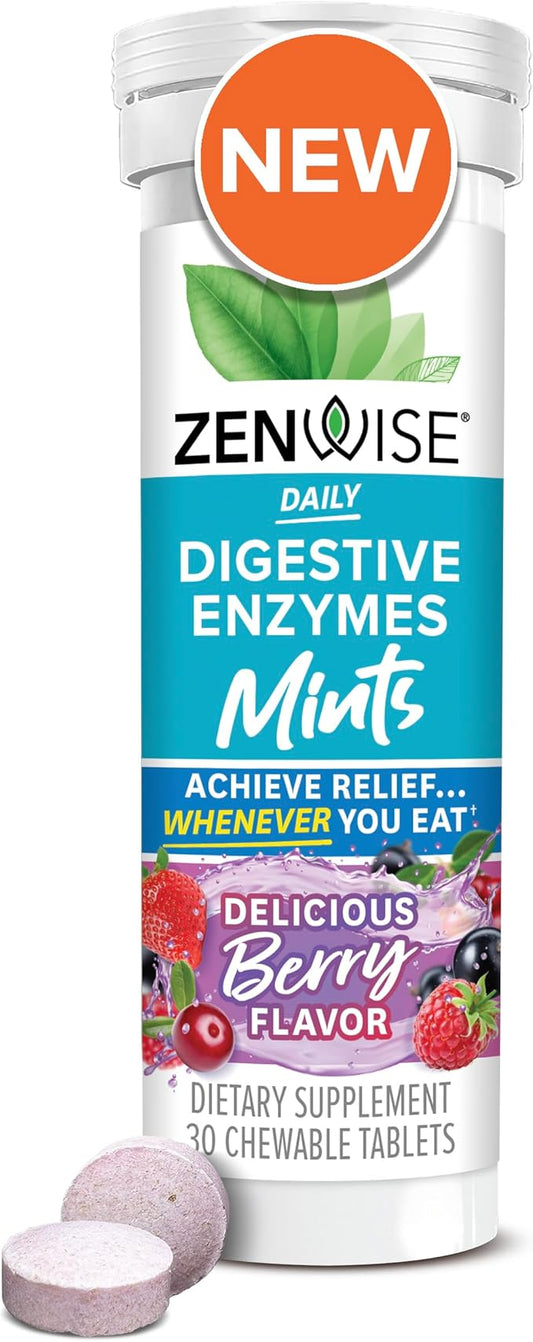 Zenwise Health Chewable Digestive Enzymes with Bromelain 30ct
