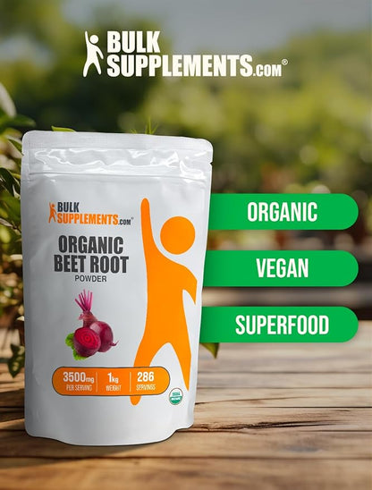 BulkSupplements.com Organic Beet Root Powder - Beet Powder Organic, Beetroot Supplement - Superfood Supplement, Vegan & Gluten Free - 3500mg per Serving, 5kg (11 lbs) (Pack of 5)