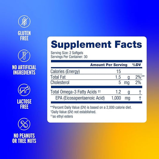Oceanblue Essentials Mood Food – 60ct Omega-3 EPA 1 Month