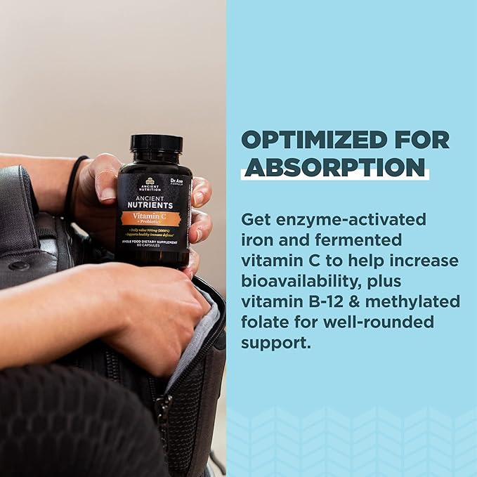 Ancient Nutrition Probiotics and Vitamin C 30 Servings