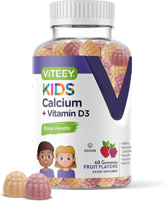 Kids Calcium Gummies with Vitamin D3 500mg plus D3 1000iu 1000iu -