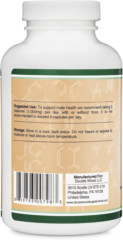 Tribulus Terrestris for Men (Purest 95% Saponin Content) 210 Capsules, 1,000mg Concentrated Fruit Extract (Third Party Tested, Vegan Safe, Non-GMO) for Stamina and Energy by Double Wood