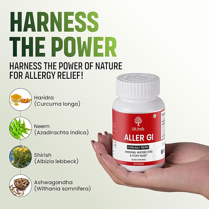 Aller-GI, Natural Ayurvedic Medicine for Runny 60 Vegetarian (2 Month 500mg per