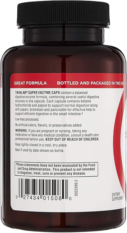 Twinlab Super Enzyme Caps 50 Capsules