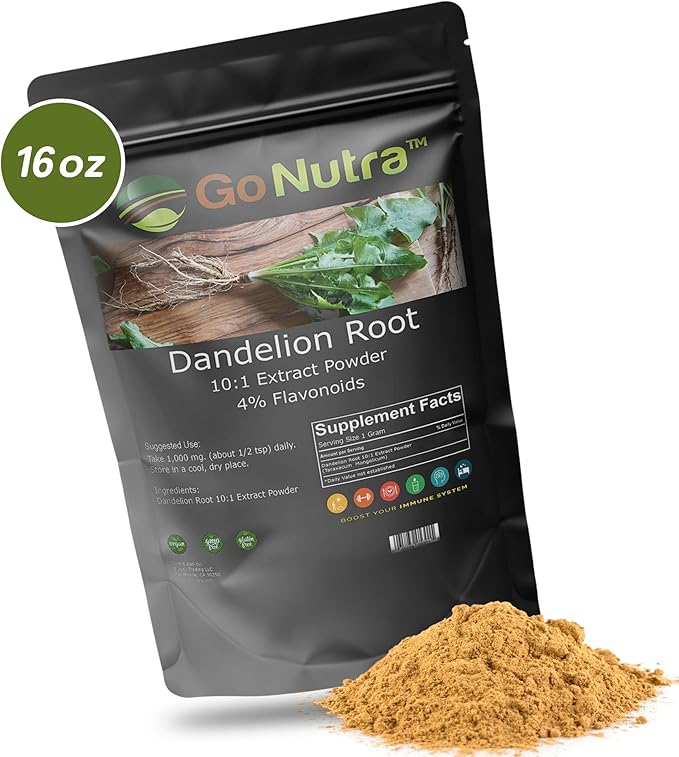 Go Nutra - Dandelion Root Powder, 10:1 Dandelion 4% Flavonoids, 1lb