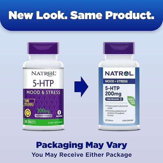 Natrol Mood + Stress 5-HTP 200mg 30 Count, 30 Day