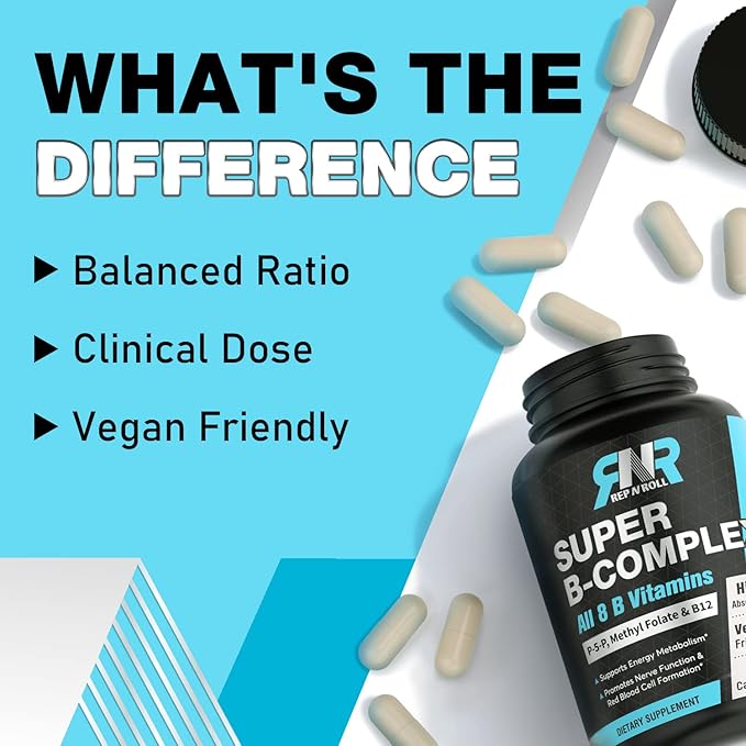 Super B Complex, 8 Bioactive B B12, P-5-P P-5-P (Vitamin B6), D-Biotin, 60 Vegan