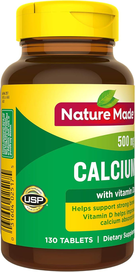 Nature Made Calcium 500 mg D3, Dietary 130 Tablets