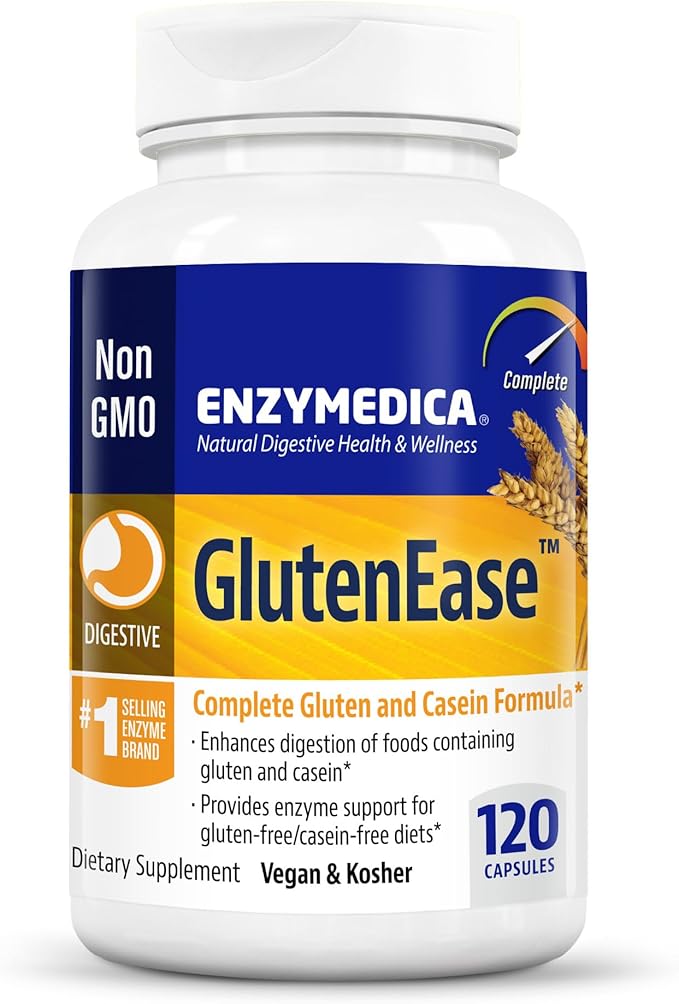 Enzymedica GlutenEase, Digestive Enzymes for Food 120 Count