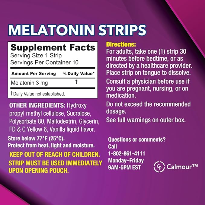 100 Oral Sleep Strips | Quick-Dissolving 3mg Melatonin Strips | Works Faster Than Gummies | Relaxation Sleep Supplements for Adults | The Ultimate Sleeping Aid for Better Sleep and Eye Health