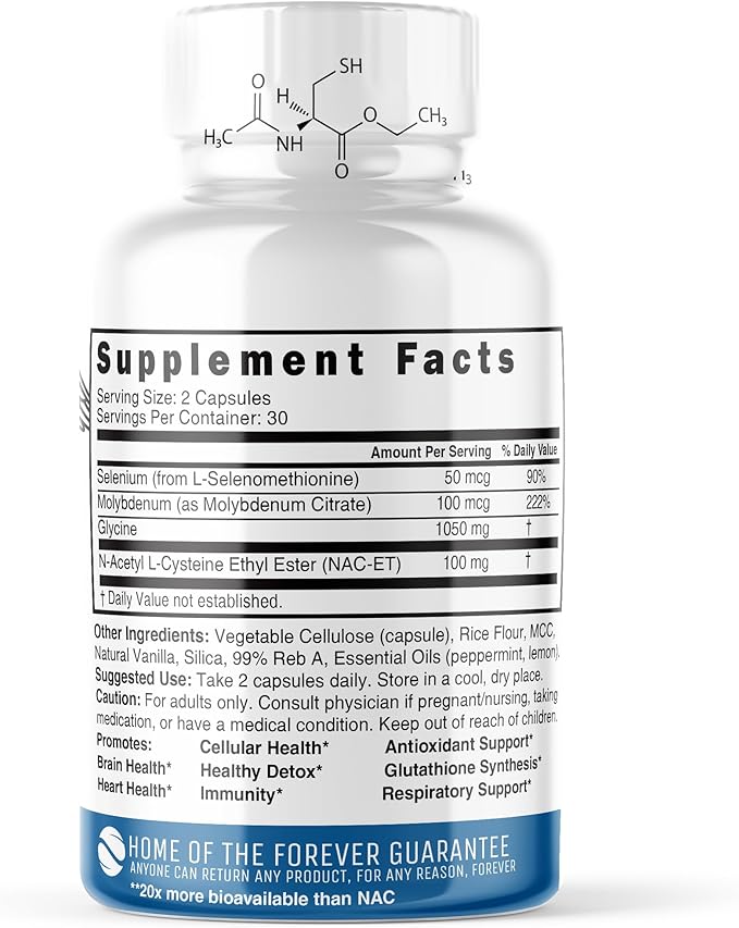 Neuro NAC Supplement N-Acetyl Cysteine Ethyl Ester 600 mg 10x More 60 Capsules