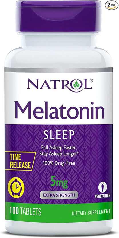 Natrol Time-Release Melatonin 5 mg, Dietary 100 Tablets 2), 200 200 Day