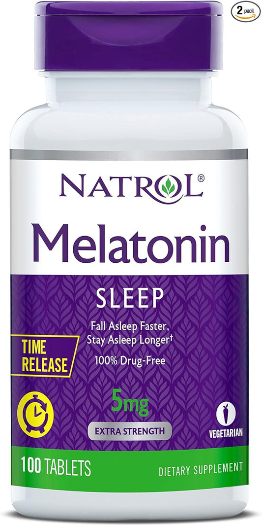 Natrol Time-Release Melatonin 5 mg, Dietary 100 Tablets 2), 200 200 Day