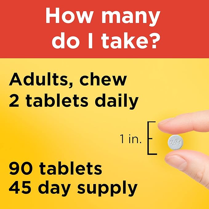 Nature Made Extra Strength Dosage Chewable 1000 mg 90 Tablets, 45 Day