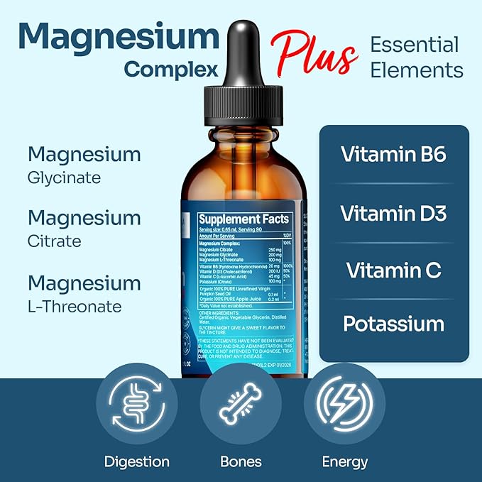 Triple Complex Magnesium 2 fl oz B6, D, 100% Absorption 45-Day Supply