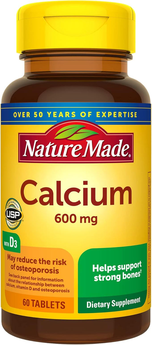 Nature Made Calcium 600 mg D3, Dietary 60 Tablets