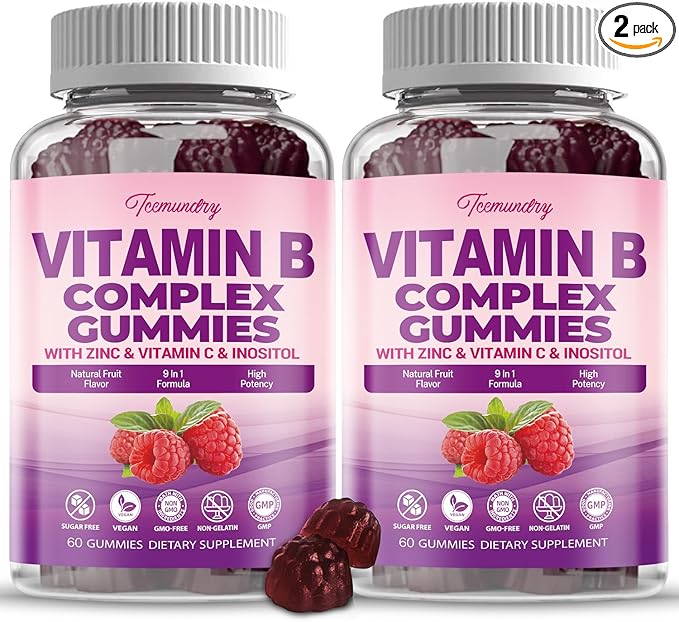 Sugar-Free Vitamin B Complex Gummies for Women B12, Methyl (120 Count)