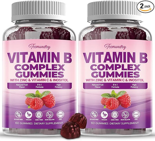 Sugar-Free Vitamin B Complex Gummies for Women B12, Methyl (120 Count)