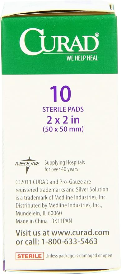 Curad Non-Woven Pro-Gauze, 2" x 2", 10 Count, 6