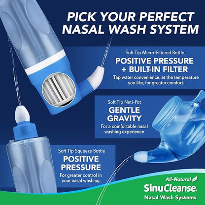 SinuCleanse Soft Tip Micro-Filtered Nasal Wash 30 All-Natural