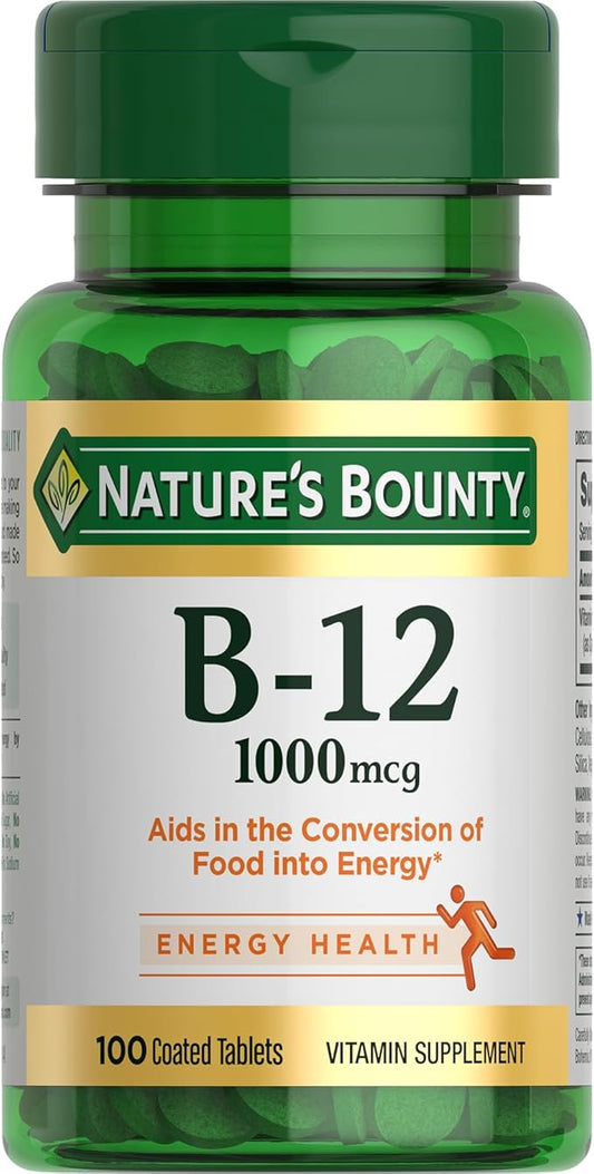 Nature's Bounty Vitamin B12 1000mcg, Supports 100 Tablets