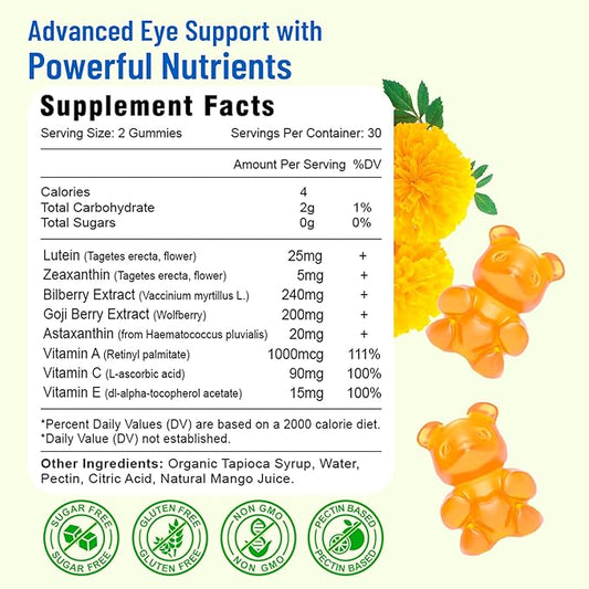 Eye Vitamins Lutein & Zeaxanthin Gummies, 60 Count