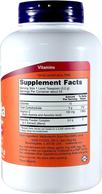 NOW Acerola 4:1 Extract Powder, 6-Ounces 2)