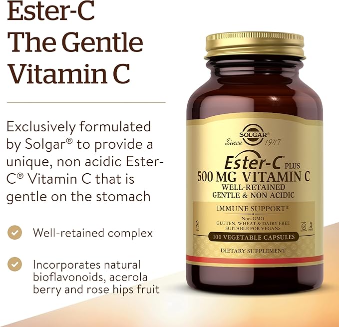 Solgar Ester-C Plus 500 mg Vitamin 100 Vegetable 100 Servings