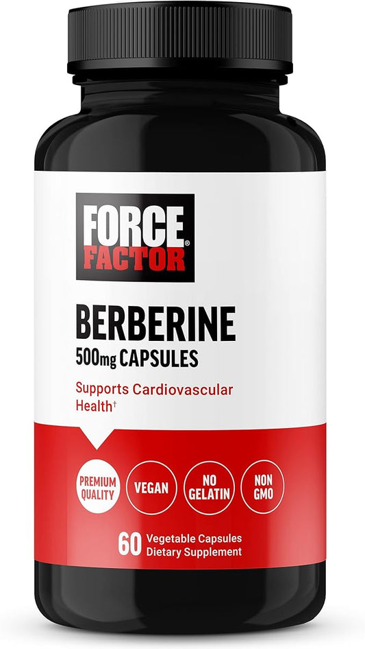 FORCE FACTOR Berberine 500mg Supplement, Cardiovascular 60 Vegetable