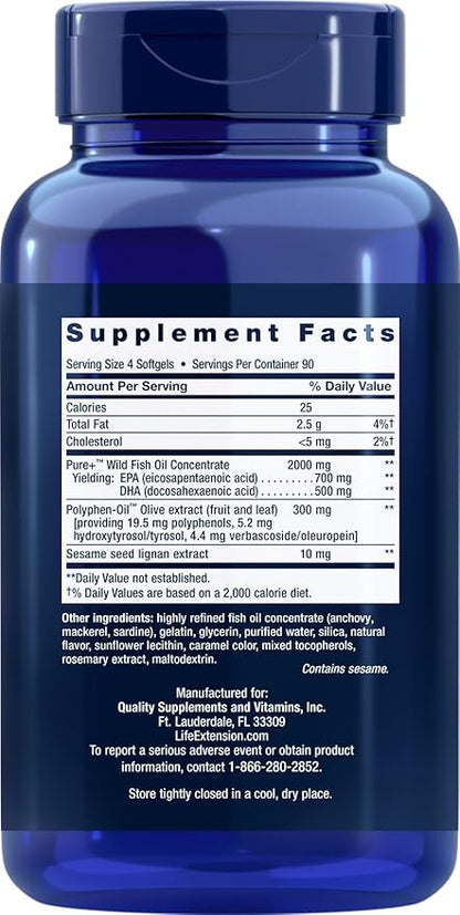 Life Extension Super Omega-3 360 Softgels, Omega3 Fish