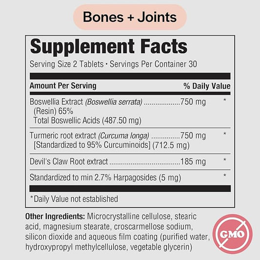 PureFormulas Boswellia Turmeric Supplements for Joint 60 Tablets