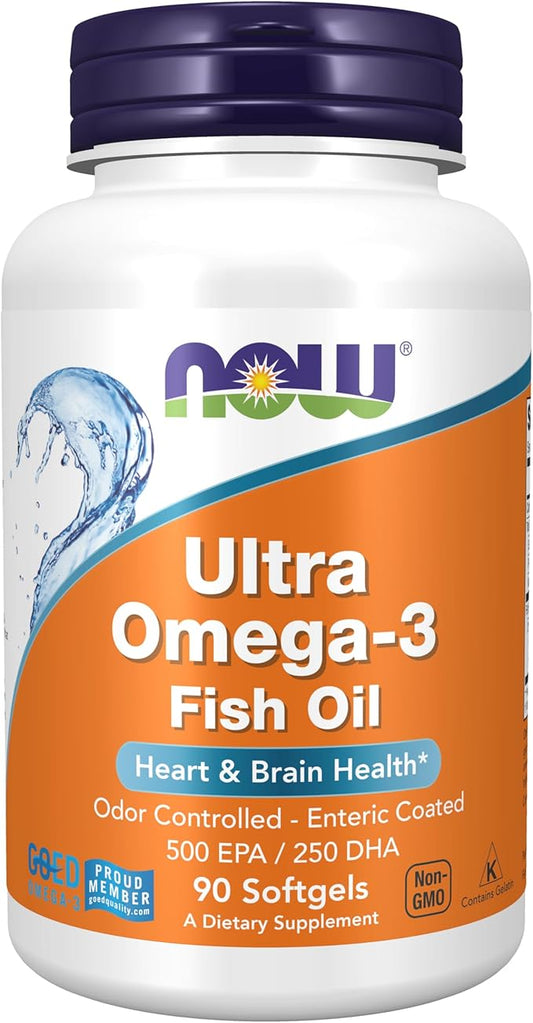 NOW Supplements, Ultra Omega-3 Molecularly Distilled 90 Softgels