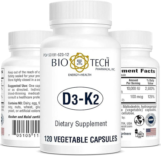 Bio-Tech D3-K2 120 Vegcaps
