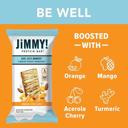 JiMMY! Protein Bar, Citrus Blast, Immune 12 Count