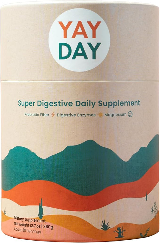 Digestive Enzymes & Fiber Supplement Powder (30 Servings).