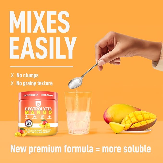 Keppi Keto Hydration Electrolytes - Mango - Electrolyte Powder no Sugar - Sips Like Sunshine - Keto Electrolytes Powder - Electrolytes Powder Sugar Free - Electrolytes Powder