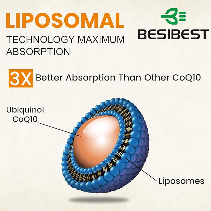 1000mg Liposomal CoQ10 Ubiquinol, 600 Vegan CoQ10 Supplement, Q10 for