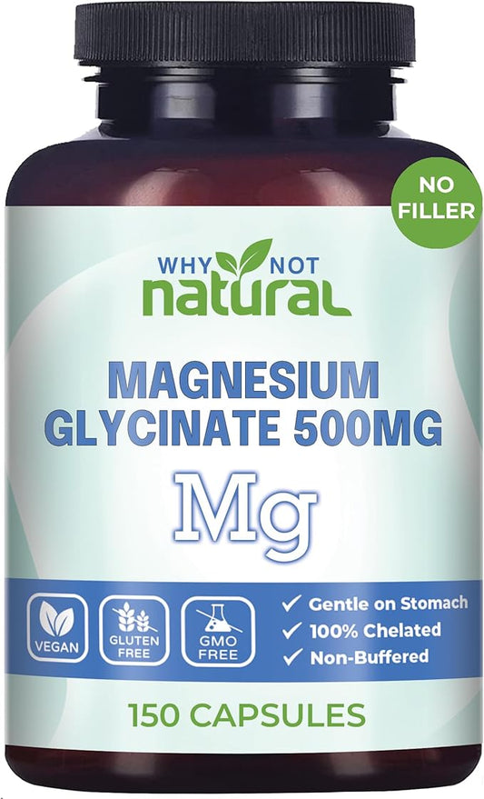 Magnesium Glycinate 500 mg Capsules Supplement 100% Pure,