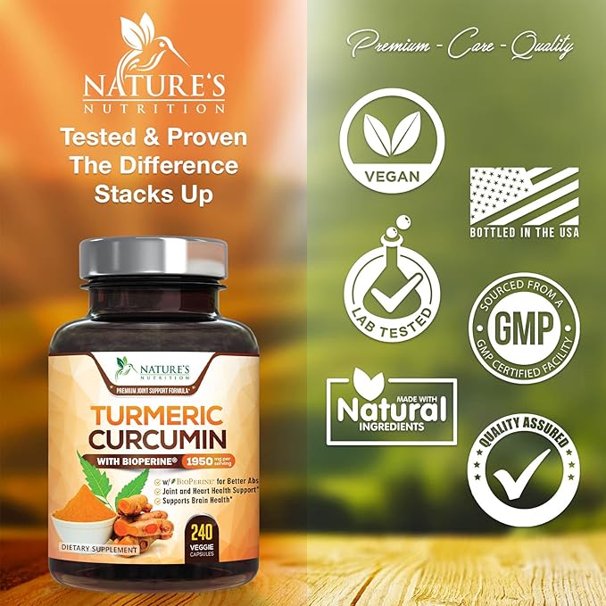 Turmeric Curcumin with BioPerine 95% Standardized 1950mg - 240 Capsules