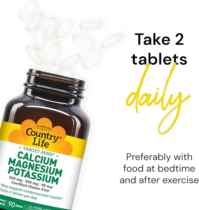 Country Life Calcium-Magnesium-Potassium 90 Tablets
