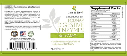 FODMAP Digestive Enzymes Certified| IBS SIBO 18 Enzymes