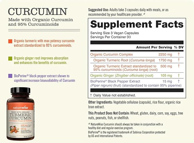 NatureWise Women's Multivitamin & Turmeric Curcumin 2250mg with 95% Curcuminoids