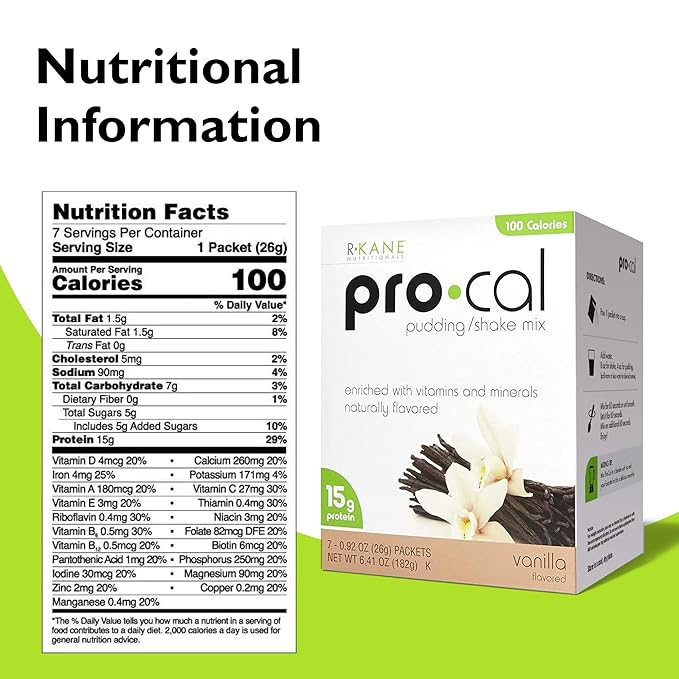 Pro-Cal Vanilla Protein Drink Mix 15g Protein 7 Packets