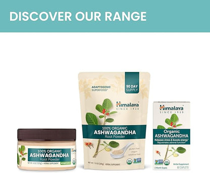 Himalaya 100% USDA Certified Organic Ashwagandha 4 Oz, 45 Day