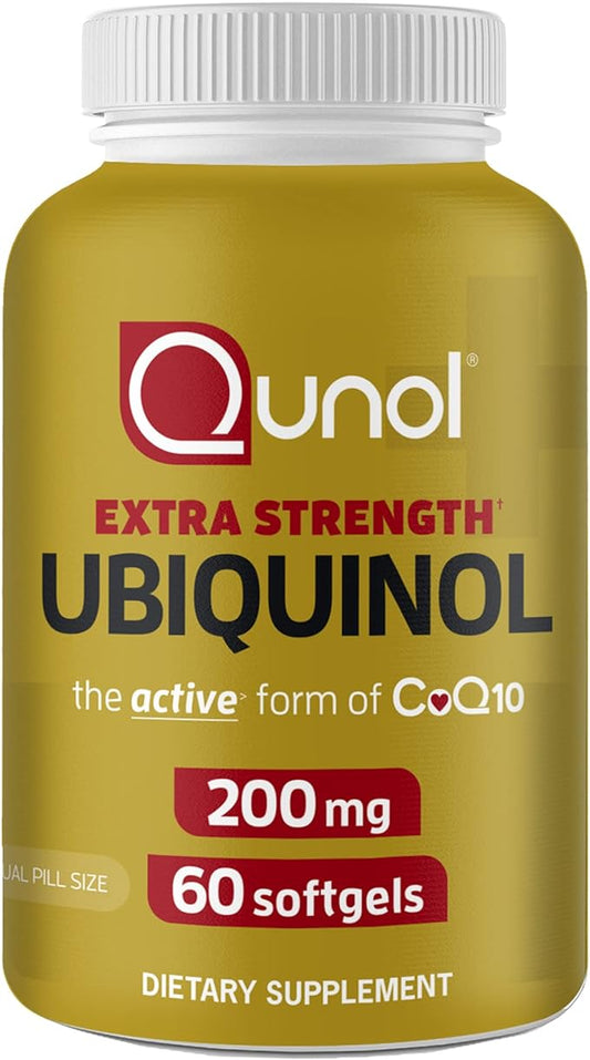 Qunol Ubiquinol CoQ10 200mg Softgels, Powerful CoQ10, 60ct 60ct Softgels