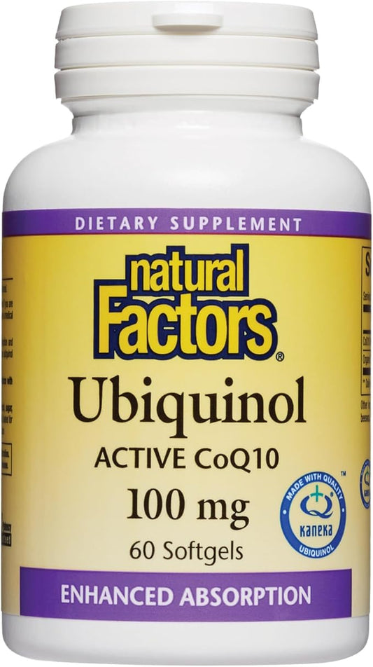 Natural Factors, Ubiquinol Active CoQ10 100 Q10 Supplement 100mg, 60 60 Count 1)