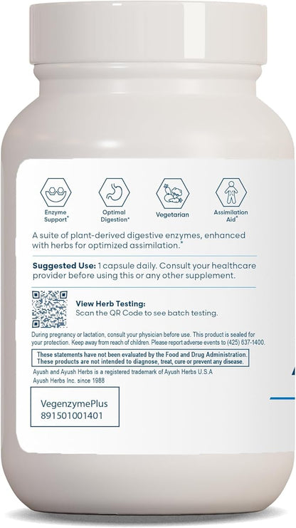 Ayush Herbs Vegenzyme Plus, Plant Based 90 Vegetarian